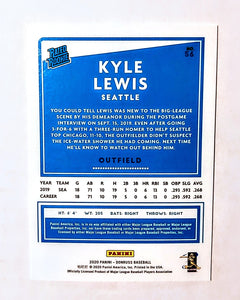 2020 Panini Baseball Card; Donruss, Base Set, Rated Rookie, Card #56; Kyle Lewis, Seattle Mariners; GEM MINT
