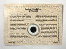 Load image into Gallery viewer, Coin US 1c Display - America&#39;s RARE 19th Century Coins - Indian Head Penny - Coin + Coin Capsule + Info Card - Framed  Info Card