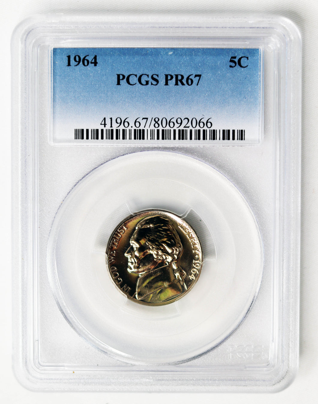 Coin US 5c - 1964 P - US  Nickel - PCGS Graded - PR67 - San Francisco Mint -GEM Proof