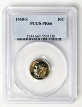 Load image into Gallery viewer, Coin US 10c - 1968 S - US Dime - PCGS Graded - PR66 - San Francisco Mint -GEM Proof