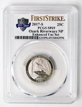 Load image into Gallery viewer, Coin US 25c - 2017 S - US Washington Quarter - Ozark Riverways NP-  Enhanced Unc Set - PCGS Graded - SP69 - Unc San Francisco Mint -GEM - Special Strike