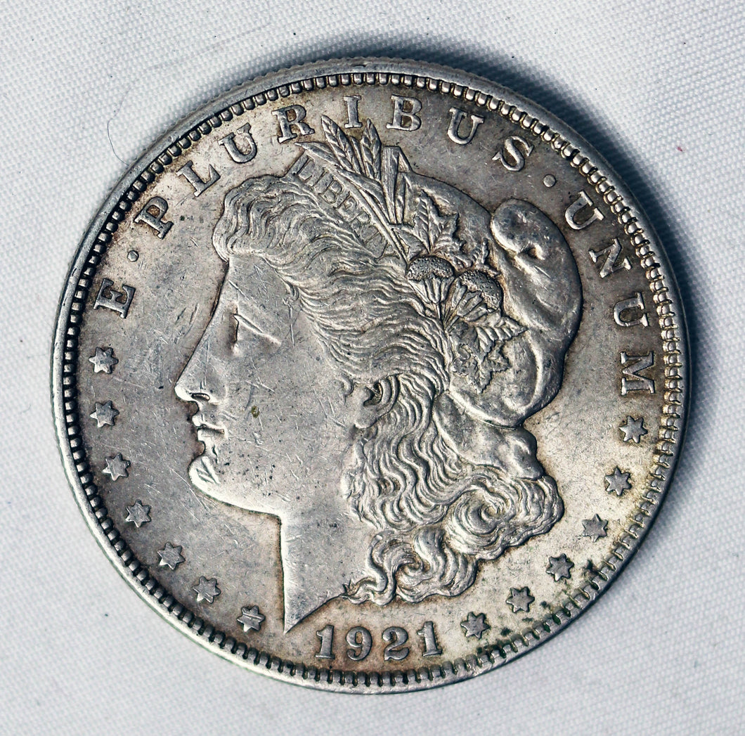 Coin US $1 - 1921 P - Morgan Dollar - $1 US Coin - HIGH GRADE / AU - Last Year Of Production - .900 Silver Content
