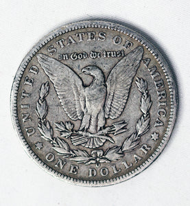 Coin US $1 - 1897 O - Morgan Dollar - ABOUT GOOD (AG) - Late 19th Century Production Date  - Graffiti - .900 Silver Content