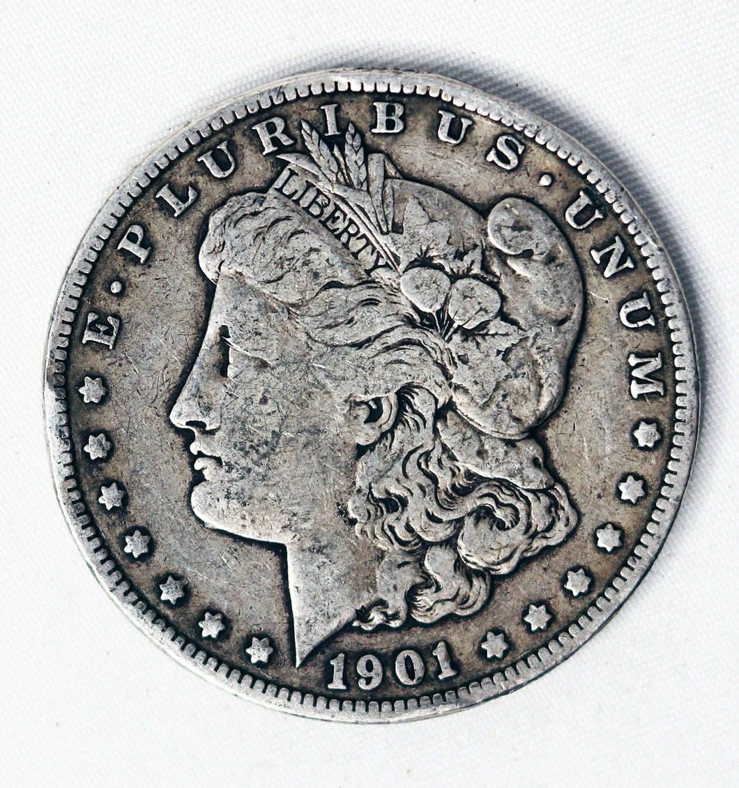 Coin US $1 - 1901 O - Morgan Dollar - GOOD (G) - Early 20th Century Production Date  - .900 Silver Content