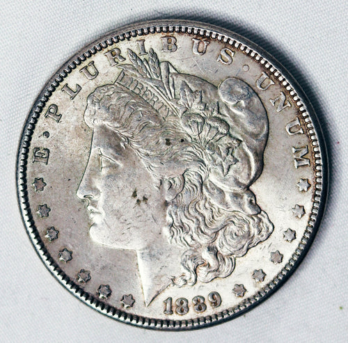 Coin US $1 - 1889 P - Morgan Dollar - $1 - HIGH GRADE / AU - Early Production Date - .900 Silver Content