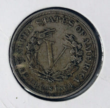 Load image into Gallery viewer, Coin US 5c - 1883 P - Liberty “V” Nickel -  “No Cents” - Philadelphia Mint -  XF / NM - 1st Year