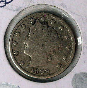 Coin US 5c - 1899 P - Liberty “V” Nickel - Philadelphia Mint - Good - Circulated
