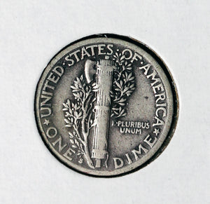 Coin US 10c - 1938 S Mercury Dime - GOOD  - .900 Silver Content - Circulated