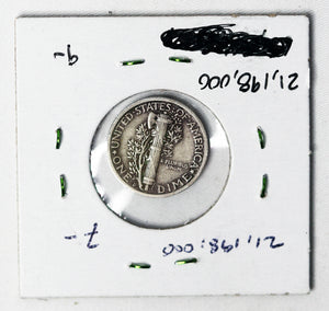 Coin US 10c - 1940 D Mercury Dime - VG - Nearly FB On Reverse - .900 Silver Content