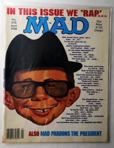 Magazine Humor Vintage - Mad Magazine - April 1988 - No. 278  - VERY GOOD + Condition - VG+ - Rap / HipHop - Run DMC Parody - RARE