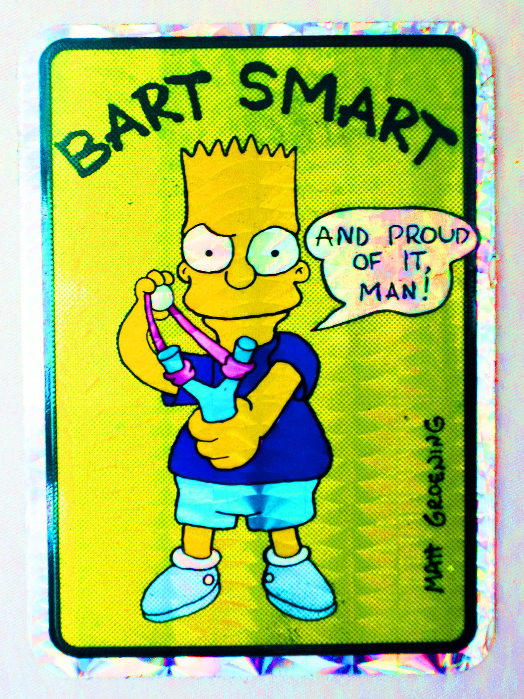 Ephemera Sticker Vintage - 1990's Bart Simpsons Prism Sticker - Original - NEW - Unpeeled - RARE