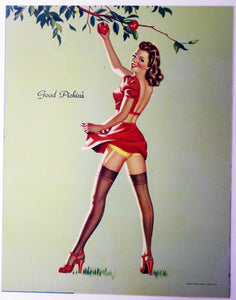 Vintage Print: Pin-Up Girl, RARE - "Good Pickin's" - 1940's - MINT