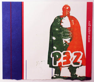 Art Sticker Graffiti / Street Art - Artist:  PEZ - SF Bay Area's Infamous Graff Artist - AKA PEZOE / PEZO / PEZY - Mexican Wrestler - Hand Screen Printed Postal Sticker - ORIGINAL - RARE - Circa 2002