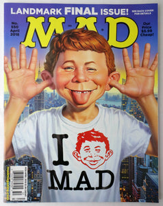 Magazine Humor Vintage - Mad Magazine - April 2018 - No. 550 - LAST ISSUE - MINT Condition - RARE