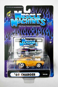 Toy Diecast 1:64 - Muscle Machines - ""69 Charger" - 02-54 - Gold - MFG: Dodge / 2002 - NEW - MOC
