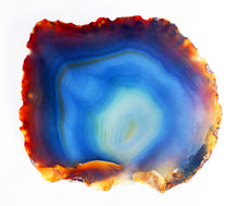 Load image into Gallery viewer, Geological Specimen Agate - Large Halved Mexican Agate Piece - Rough - Stunning Blue Colors - 100% Natural - Ready To Display