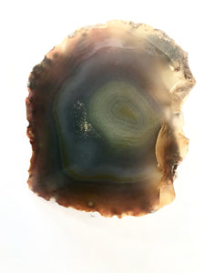 Geological Specimen Agate - Beautiful Yellow, Green, and Blue Agate, Large 8” x 6” - Polished & Raw - Cut In Half