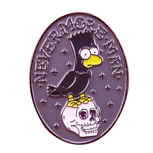 TV Memorabilia Cartoon - Simpsons X Edgar Allan Poe - The Raven - Bart Simpson - Enamel Pin - NEW