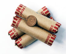 Load image into Gallery viewer, Coins 1c Roll US - Wheat Penny Roll - 1909-1958 - 50 Count 1 Cent Roll - Average Circulation - 95% Copper